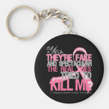 Yes Fake and Spectacular - Breast Cancer Key Chain