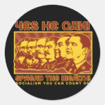 Yes He Can! Comrade Obama Spoof Round Sticker