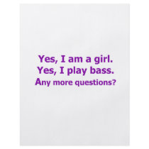 yes I am a girl text only play bass purple Flyer