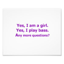 yes I am a girl text only play bass purple Photo