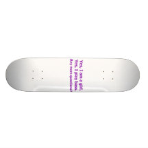 yes I am a girl text only play bass purple Skateboards