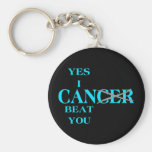 Yes I Can Beat Cancer Blue Keychains