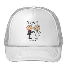 YES I Do Bride and Groom T-shirts and Gifts Trucker Hats