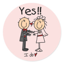 YES I Do Bride and Groom T-shirts and Gifts Stickers