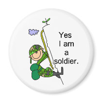 Yes I'm a Soldier Fridge Magnets