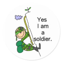 Yes I'm a Soldier Round Sticker