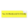 Yes, I'm Blonde and I'm Driving