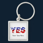 Yes Square Keychain
