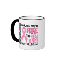 Yes, They Are Fake 1.2 Breast Cancer Coffee Mug