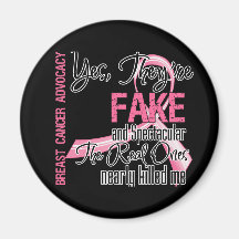 Yes They Are Fake and Spectacular - Breast Cancer Refrigerator Magnets