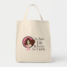 Yes They Are Fake Brunette Breast Cancer Survivor Canvas Bag