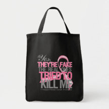 Yes They Are Fake v2 - Breast Cancer Bag
