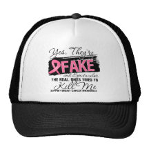 Yes Theyre Fake and Spectacular - Breast Cancer Trucker Hats
