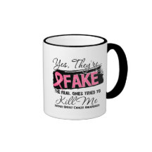 Yes Theyre Fake Real Ones (grunge) Breast Cancer Coffee Mug