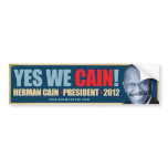 Yes We Cain - Herman Cain President bumper stickers