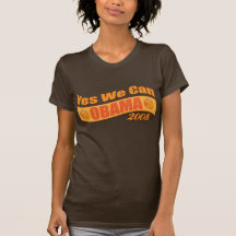 Yes We Can Obama 2008 Halloween Theme Banner Tshirt