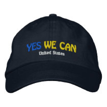 "YES WE CAN" United States Dark Embroidery Cap Embroidered Hat