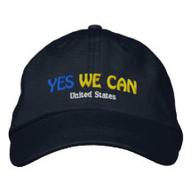 "YES WE CAN" United States Dark Embroidery Cap Embroidered Hat