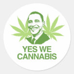 YES WE CANNABIS.png Round Stickers