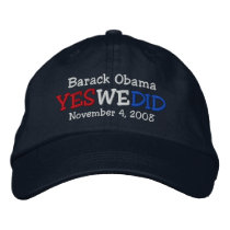 Yes We Did Barack Obama Embroidered Hat