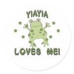 YiaYia Loves Me Frog Round Sticker
