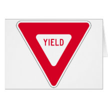 yield sign greeting cards