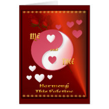 Yin and Yang in Valentine Hot Pink- Card