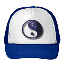 Yin and Yang Universe Symbol Mesh Hats