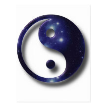 Yin and Yang Universe Symbol Post Cards