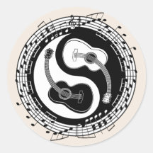 Yin Guit Notation Round Sticker