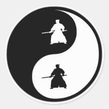 Yin Yang Aikido Round Sticker