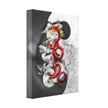 Yin Yang And Dragon Gallery Wrap Canvas