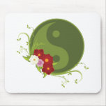 Yin Yang and Flowers Mouse Pads
