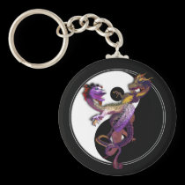 Yin Yang and the Dragons Dance of Love Keychain keychains