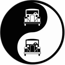 Yin Yang Antique Cars Photo Sculptures