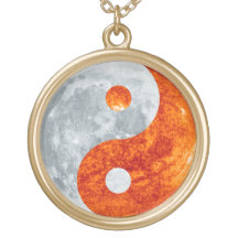 Yin-Yang Asian symbol for Balance Round Necklace