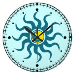 Yin-Yang Aztec Sun-Blue+Yellow Centre