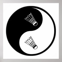 Yin Yang Badminton Poster