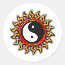 Yin Yang Balanced Sun Sticker