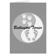 yin yang Bedlington Terrier Cards