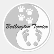 yin yang Bedlington Terrier Round Stickers