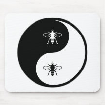 Yin Yang Bee Mouse Pads