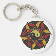Yin Yang Blooming Lotus Keychains