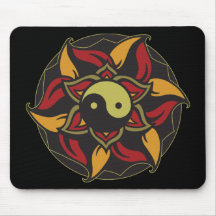 Yin Yang Blooming Lotus Mouse Pads
