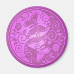 Yin Yang Butterflies, purple Magnet