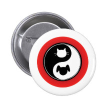 Yin Yang Cat Dog Buttons