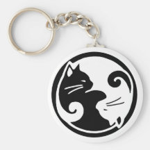 Yin Yang Cats Keychain