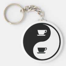 Yin Yang Coffee Keychain