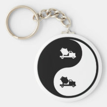 Yin Yang Concrete Keychain