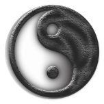 Yin Yang Cracked Sticker